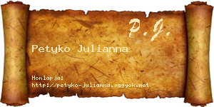 Petyko Julianna névjegykártya